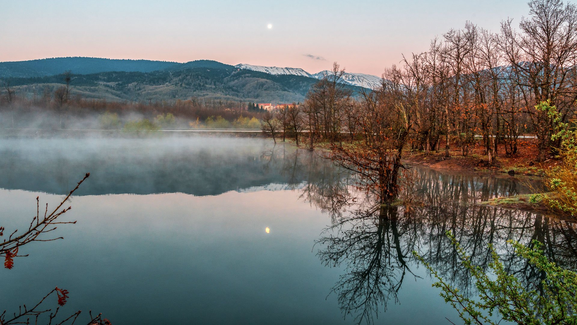 Sunrise on Lake Plastira in Karditsa Region