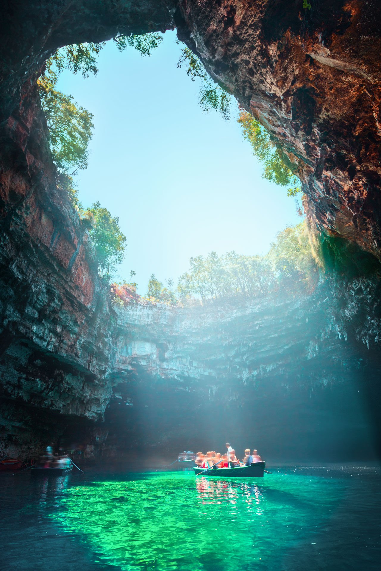 Boating In Kefalonias Melissani Cave Boat Trips Discover Greece