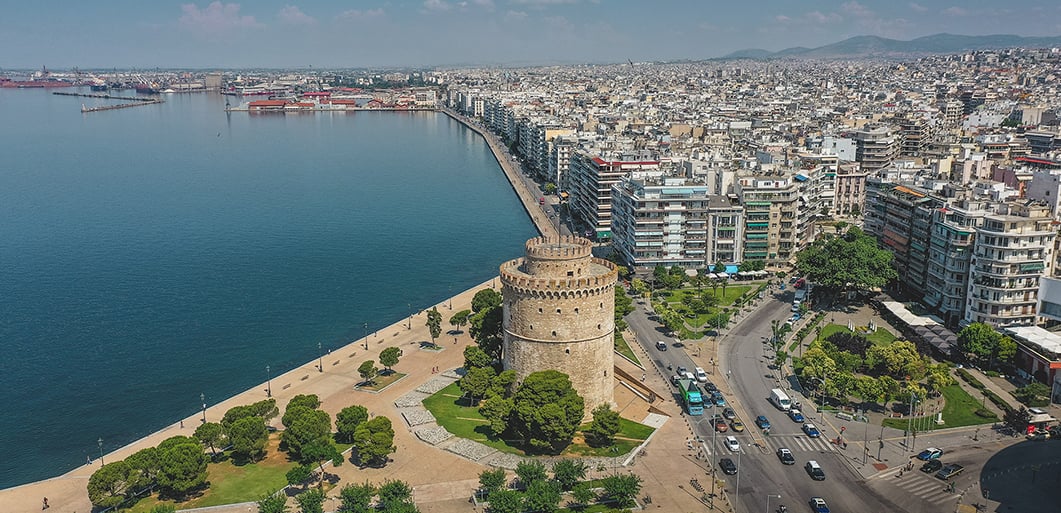 Thessaloniki Aerial View of the White Tower