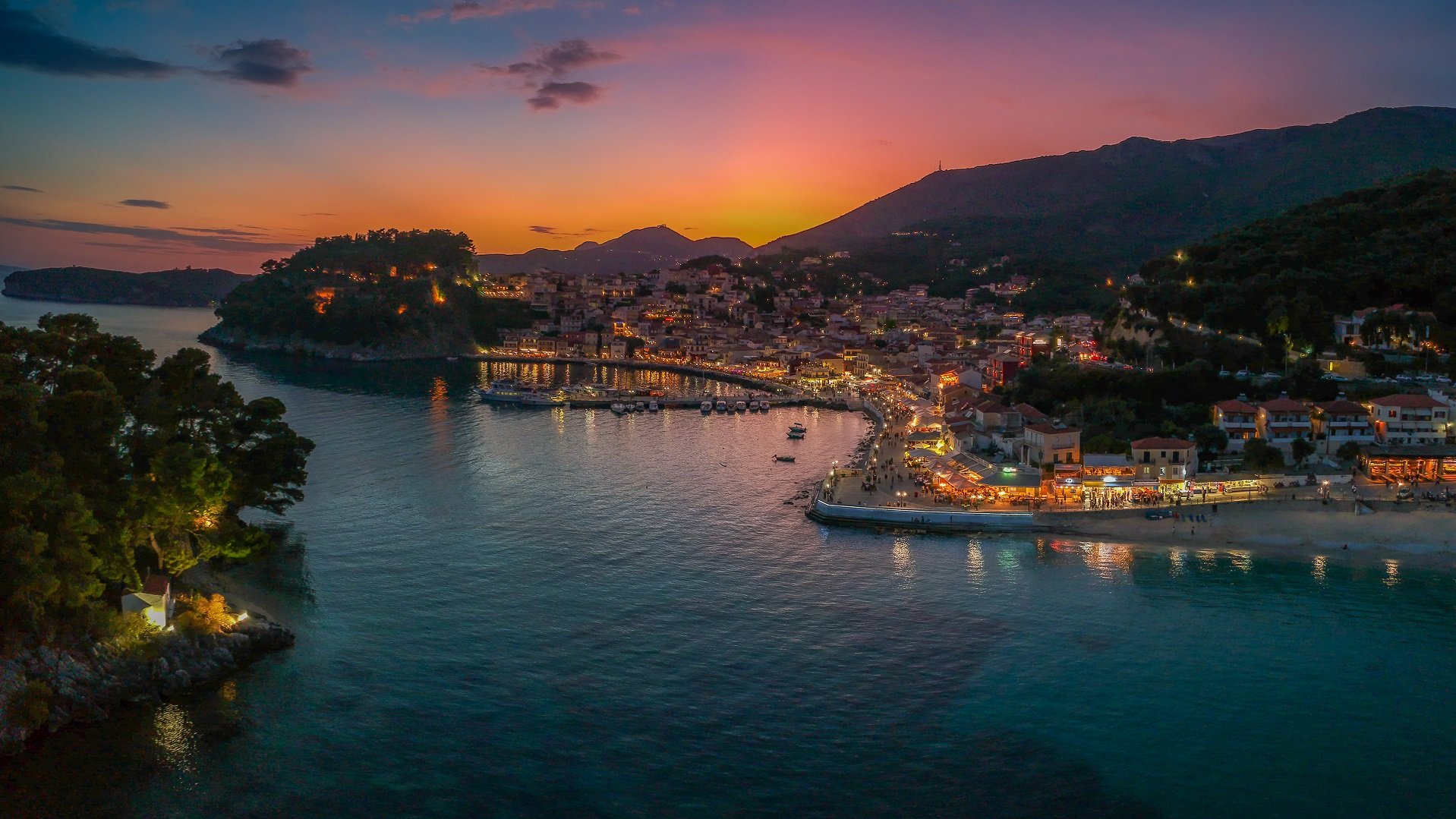 Parga by night, Epirus Greece