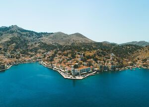 Aerial view of Symi island