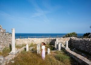 Ruins in Archaeological site of Aliki, Thassos island