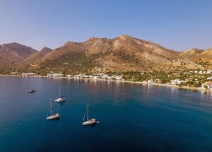 Overhead image of Tilos, Greece