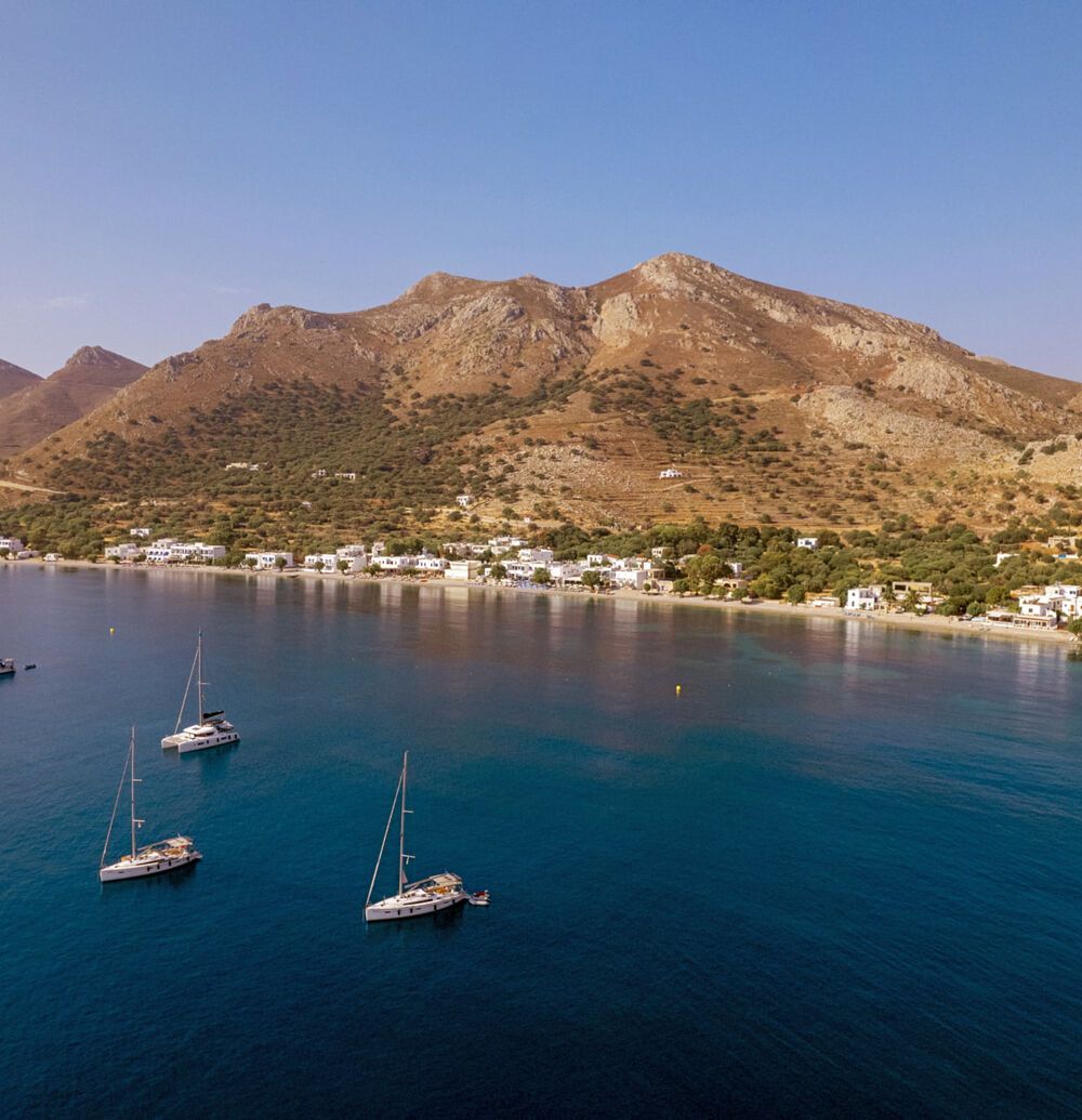 Overhead image of Tilos, Greece