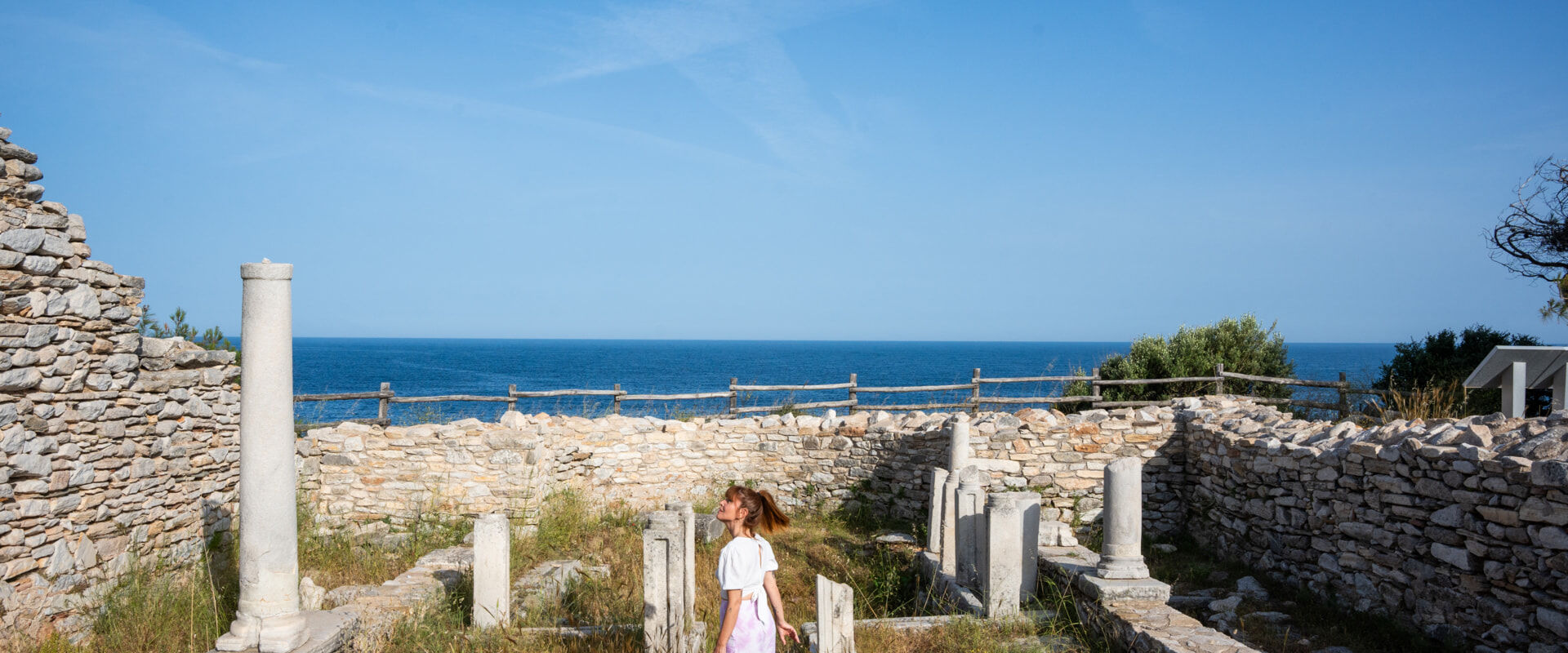 Ruins in Archaeological site of Aliki, Thassos island