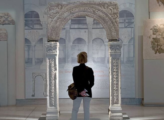 Byzantine Arch in the Museum of Byzantine Culture in Thessaloniki