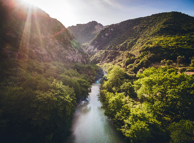 Acheron river photographed from above