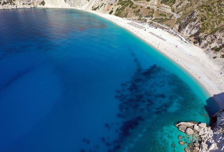 Myrtos beach in Kefalonia