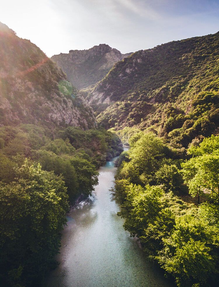 Acheron river photographed from above